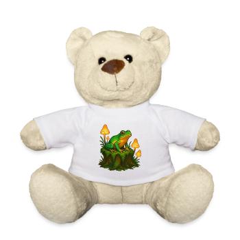 Leuchtender Wald Frosch Pilze Fantasy Natur Motiv - Teddy - Weiß - Vorne