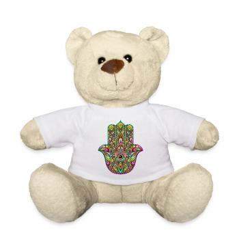 Hamsa Hand Psychedelische Kunst - Teddy - Weiß - Vorne