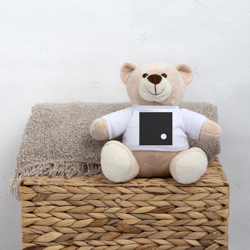White circle on Black square  Teddy Bear