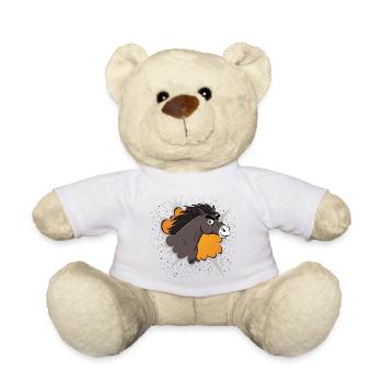 The caricature of the head of an Abaga horse - Teddy Bear - white - Front