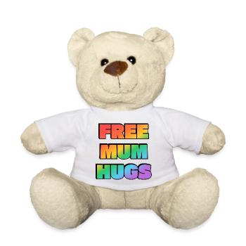Kostenlose Mama-Umarmungen Regenbogentext LGBT-PRIDE - Teddy - Weiß - Vorne