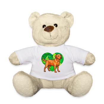 Kubistischer Labrador Retriever Geometrisches Herz-Haustierkunst - Teddy - Weiß - Vorne