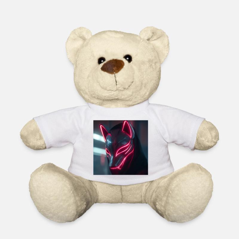 Masque de renard néon avec bords lumineux - Nounours - blanc