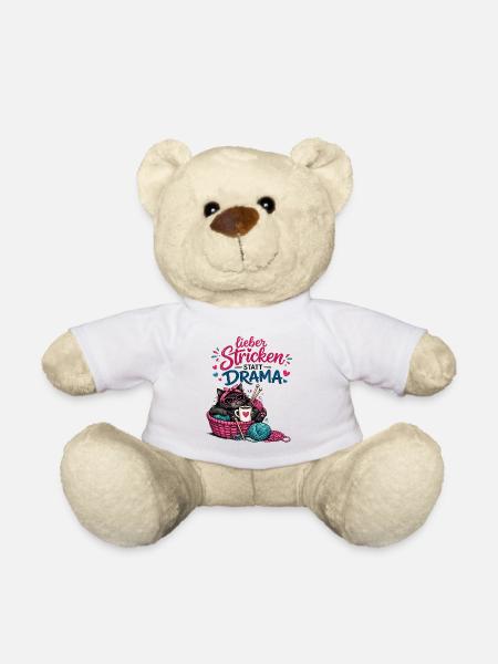 Lieber Stricken statt Drama - Teddy - Weiß