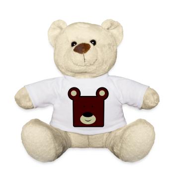 Reddish Brown Bear Head Minimal - Teddy Bear - white - Front