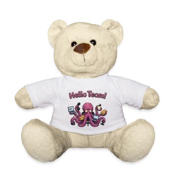 Hello Team Funny Office Octopus Cartoon - Teddy - Weiß - Vorne