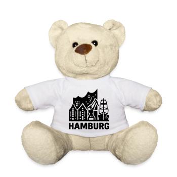 Hamburg Hansestadt Speicherstadt Hafen  - Teddy - Weiß - Vorne