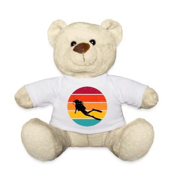 Idée cadeau pour l’amateur de plongée avec plongée sous-marine - Nounours - blanc - Devant