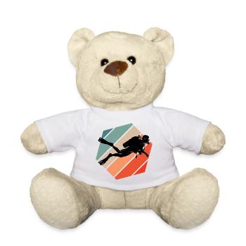 Geschenkidee für eine Freediverin mit Scuba Diving - Teddy - Weiß - Vorne