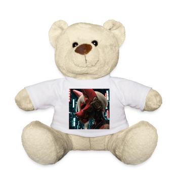 Casque en forme de masque de renard néon rouge - Nounours - blanc - Devant