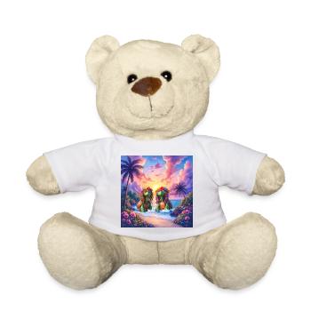 Tropical turtles at sunset - Teddy Bear - white - Front