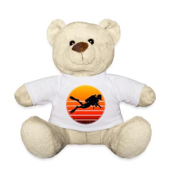 Idée cadeau pour l’amateur de plongée avec plongée sous-marine - Nounours - blanc - Devant