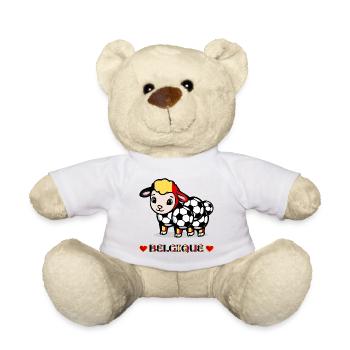Football Mouton Belgique  - Nounours - blanc - Devant