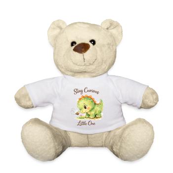 Stay Curious Little One – Aquarell Dino & Biene - Teddy - Weiß - Vorne