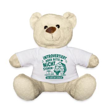 Introvertiert Nerd Würfel Spruch - Teddy - Weiß - Vorne