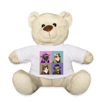 Badass Cat Quartet - Teddy Bear - white - Front