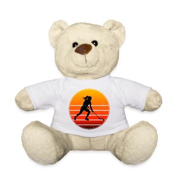 Geschenkidee für eine Ballsportlerin mit Salibandy - Teddy - Weiß - Vorne