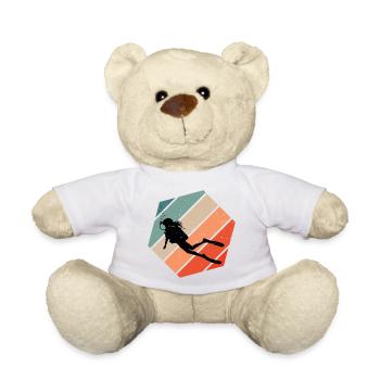 Idée cadeau pour l’amateur de plongée avec plongée sous-marine - Nounours - blanc - Devant