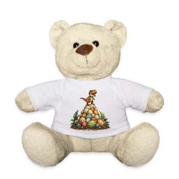 Kleiner Dino auf Eierhügel - Teddy - Weiß - Vorne