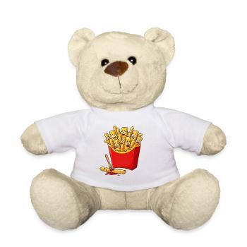Frightened French Fries - Comic Design - Teddy Bear - white - Front