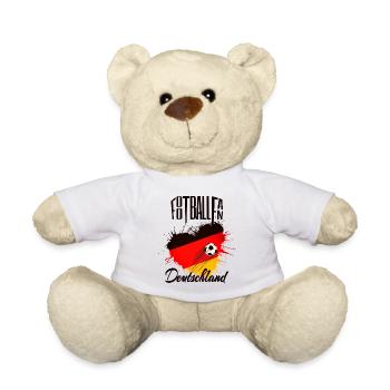 Fussball Fan Deutschland - Teddy - Weiß - Vorne