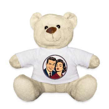 Retro Pop Paar Winking Duo - Teddy - Weiß - Vorne