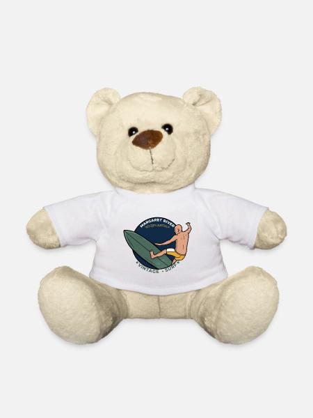 Surf vintage del río Margaret en Australia Occidental - Osito de peluche - blanco