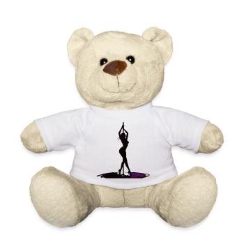 Silhouette de la femme en talons hauts en pole dance - Nounours - blanc - Devant