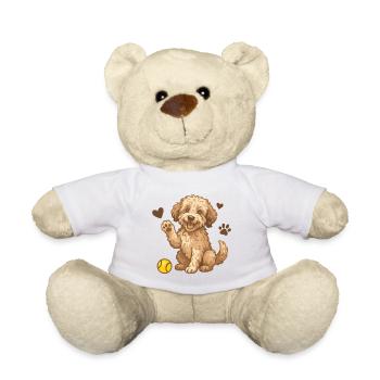Doodle Brown - Cuddly Dog Puppy - Teddy Bear - white - Front