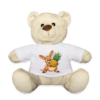 Kangaroo with Pineapple Cartoon - Teddy Bear - white - Front