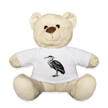 Great Blue Heron Bird - Teddy Bear - white - Front