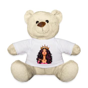 Königin mit Krone und Schmuck - Teddy - Weiß - Vorne