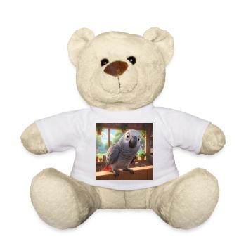 Animierter Grau Papagei Zuhause - Teddy - Weiß - Vorne