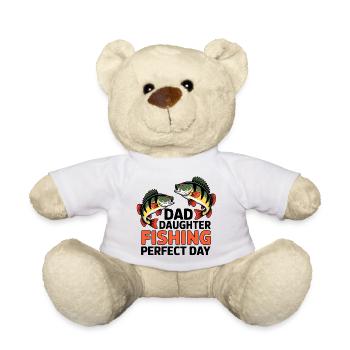 Père et fille pêchent ensemble - Nounours - blanc - Devant