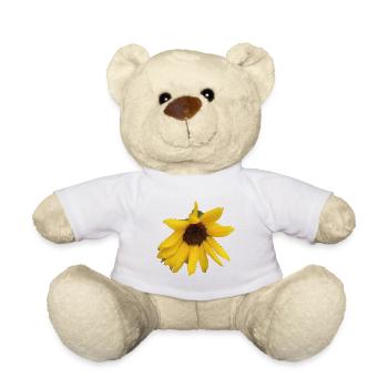 Moody_Wild_Sunflower_Botanical_Print - Teddy Bear - white - Front