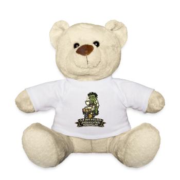 Zombie mit Kaffee auf dem Einkaufsweg - Teddy - Weiß - Vorne