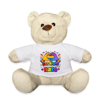 Straight Against Hate Rainbow Pride Equality - Teddy Bear - white - Front
