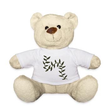 Botanisches Motiv der gewölbten Olivenranken - Teddy - Weiß - Vorne