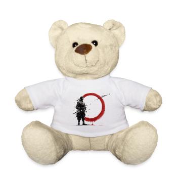 Ninja Samurai Krieger Roter Kreis Monochrom Japan  - Teddy - Weiß - Vorne