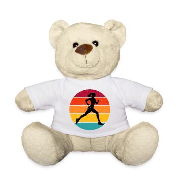 Geschenkidee für eine Running mit Running - Teddy - Weiß - Vorne