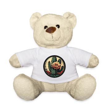 Cactus Blossom in Vintage Frame - Teddy Bear - white - Front