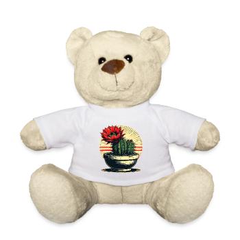 Kaktusblüte im Retro-Pot - Teddy - Weiß - Vorne