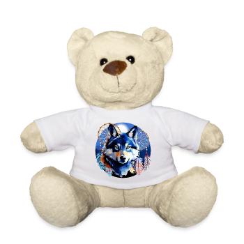 Wolf Spirit Traumfänger Native Mountain Design - Teddy - Weiß - Vorne