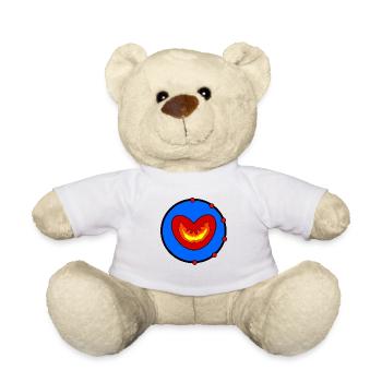 Cœur Flamboyant dans le Cercle Bleu - Nounours - blanc - Devant