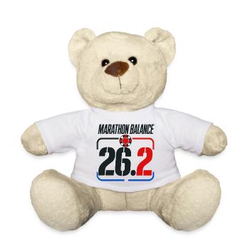 Solde de carte cadeau marathon 26,2 miles Course drôle - Nounours - blanc - Devant