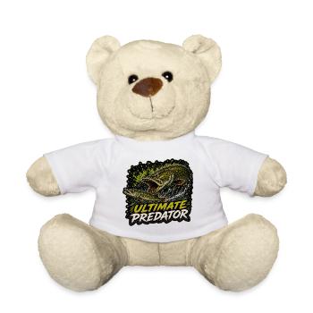 T-shirt Ultimate Predator de la pêche au brochet - Nounours - blanc - Devant