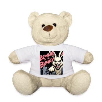 Beware of the Bunny - Teddy Bear - white - Front