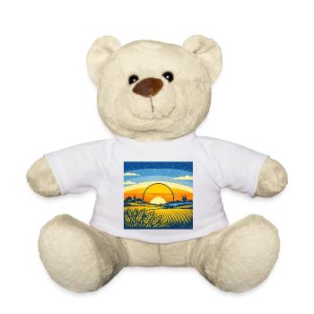 Conception du drapeau ukrainien Carte du tournesol du blé - Nounours - blanc - Devant