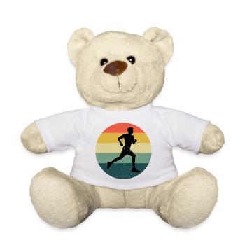 Geschenkidee für einen Running mit Running - Teddy - Weiß - Vorne