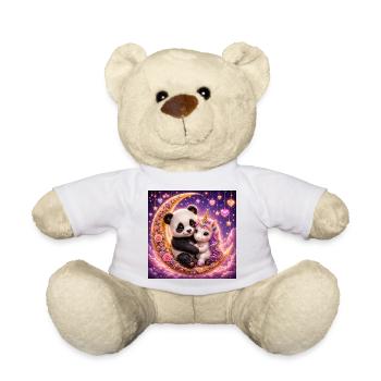 Mond kuschel Panda Einhorn Geschenk - Teddy - Weiß - Vorne